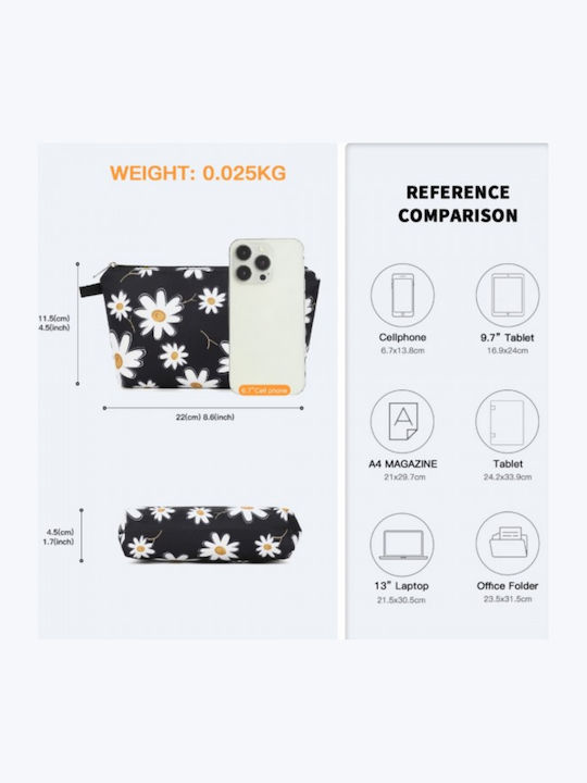 Miss Lulu Multi-functional Charming Print Cosmetic Bag & Storage Bag Travel Everyday Use Black