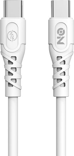 Καλώδιο Φόρτισης Type-c Type-c Λευκό 1m On Mobile Accessories 1 Τεμάχιο