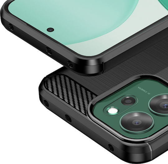 Avizar Case Oppo Reno 14f 14 Fs In Carbon Effect Brushed Texture Silicone Black