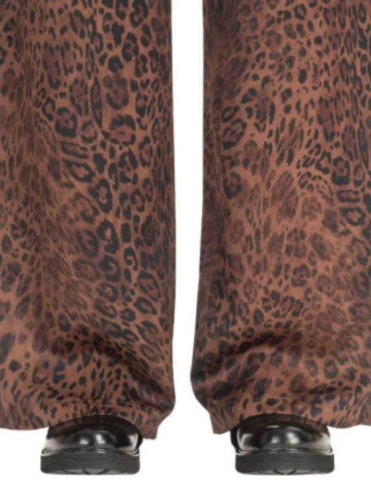 Women's Fabric Trousers Leopard Leopard