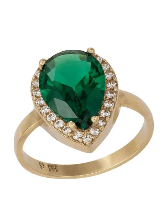 Damen Ring mit Zirkonia aus Gold 14K