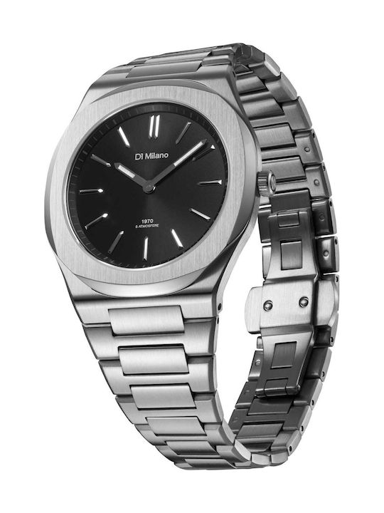D1 Milano Ultra Thin Women's Watch with Silver Metal Bracelet