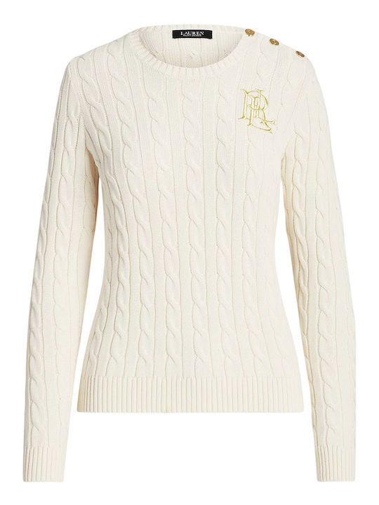 Women's Long Sleeve Sweater Cotton Cream