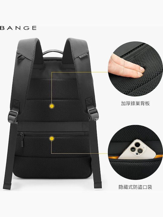 Bange Αδιάβροχη Τσάντα Πλάτης για Laptop 15.6" σε Μαύρο χρώμα 7839