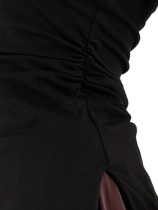 Women's Blouse Cotton Strapless Black