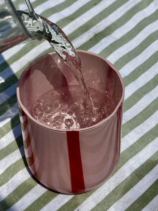 Glass Striped Glass Pink & Red Atina Maegen