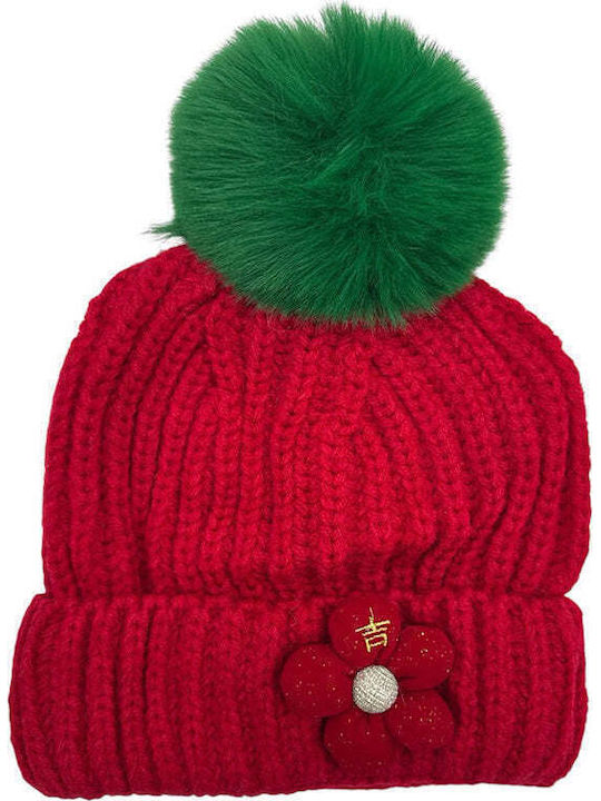 Christmas Red Cap Green Tassel 4 Designs 1 Piece