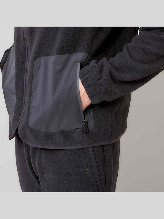 Liam Ανδρική Ζακέτα Fleece Μαύρη