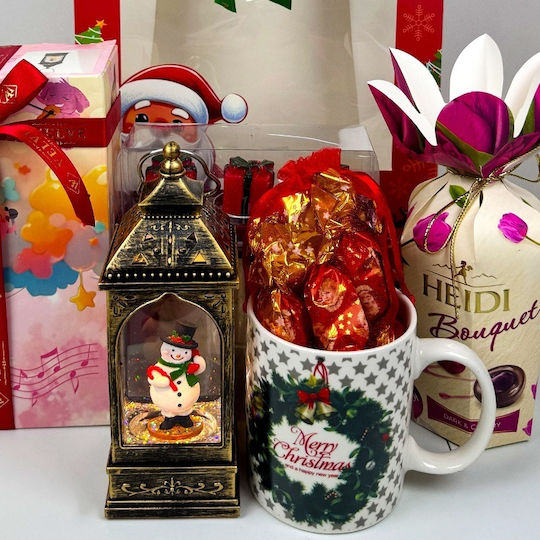 Pachet De Bucurie De Crăciun Lanternă Decorativă Cană Tematică Umplută Buchet Heidi Bomboane Praline În Sac Cadou