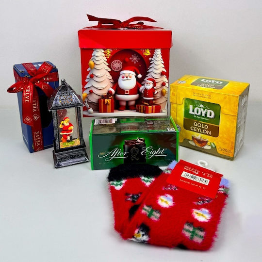 Pachet Deliciu De Crăciun Lanternă Decorativă Ciocolată After Eight Șosete De Crăciun Pentru Femei Ceai În Cutie Cadou Decorativă