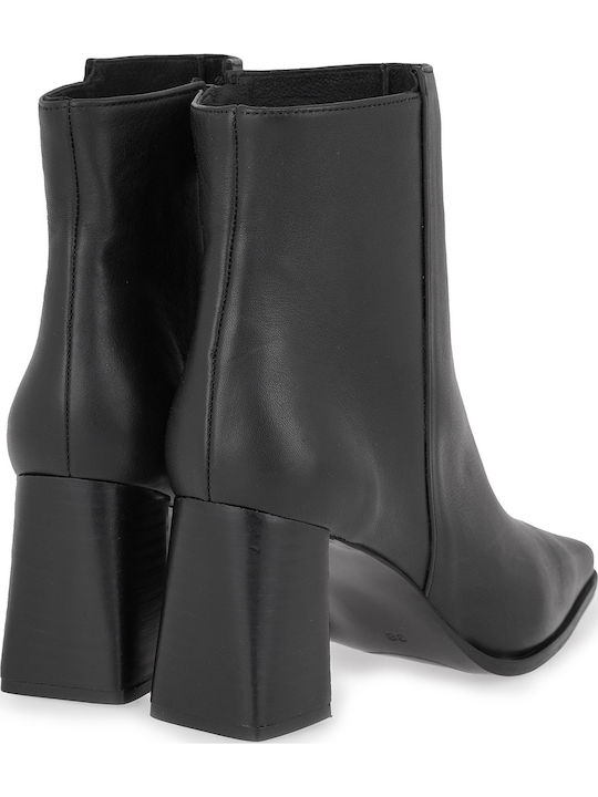 Leder Stiefeletten Damen Schwarz