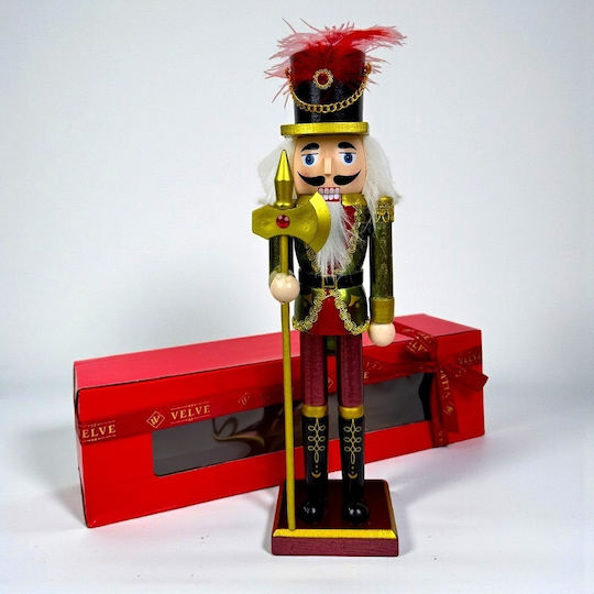 Velve Nutcracker de Crăciun Lemn Roșu