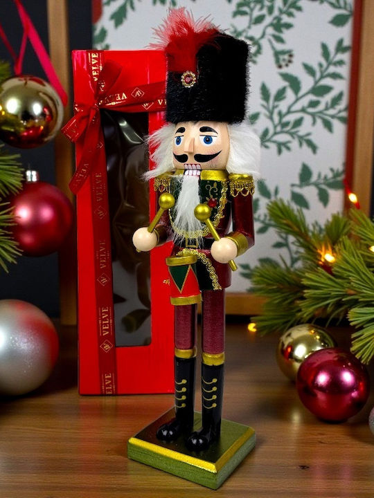 Velve Nutcracker de Crăciun Lemn Roșu