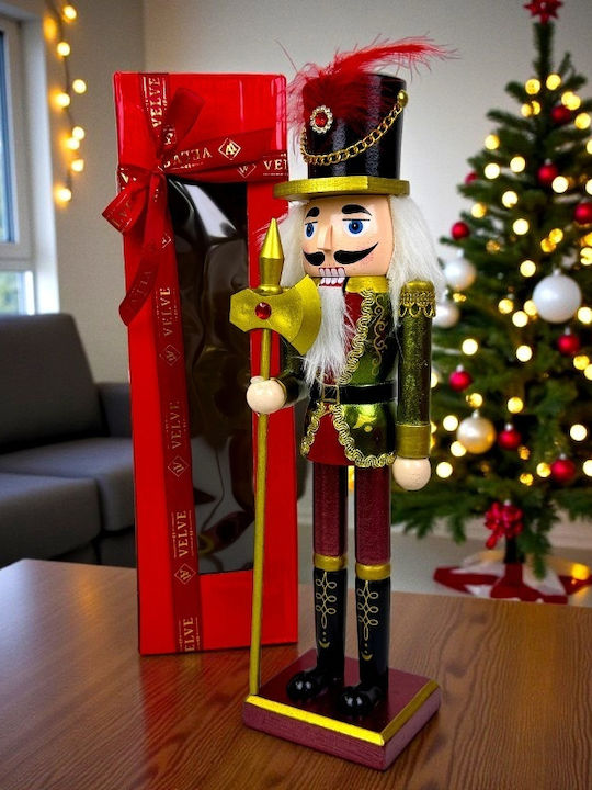 Velve Nutcracker de Crăciun Lemn Roșu