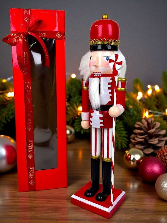 Velve Wooden Christmas Nutcracker Red
