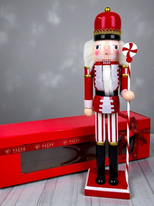 Velve Wooden Christmas Nutcracker Red