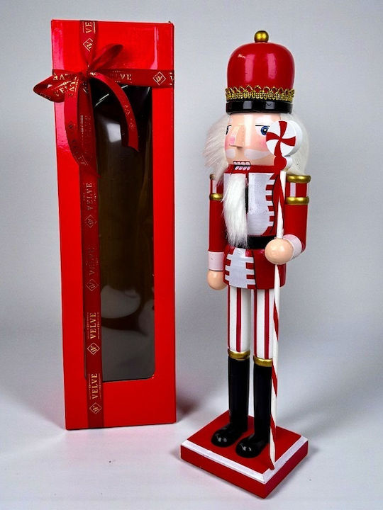 Velve Wooden Christmas Nutcracker Red