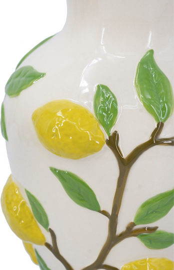Artekko Decorative Vase Lemon Yellow 22.8x22.8x32cm