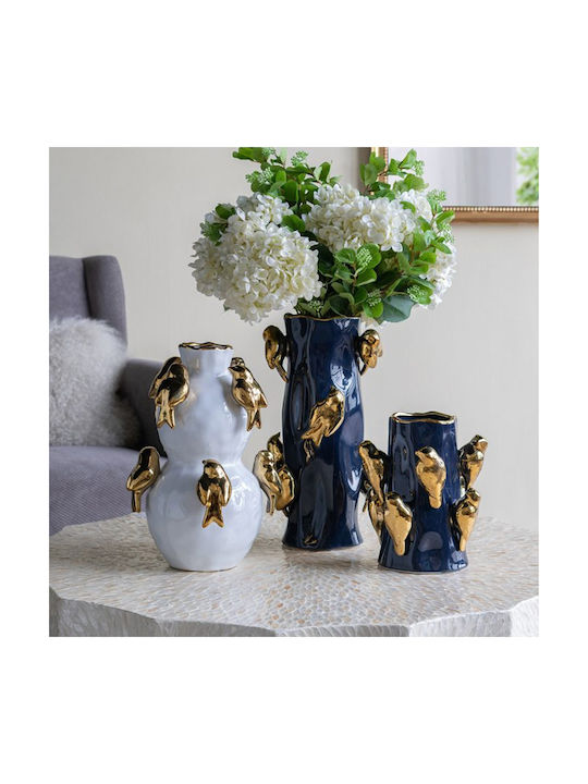 Artekko Decorative Vase Bird Blue 20.5x20.5x39.5cm