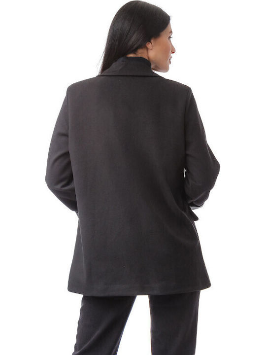 Silia D Women's Leather Blazer Black