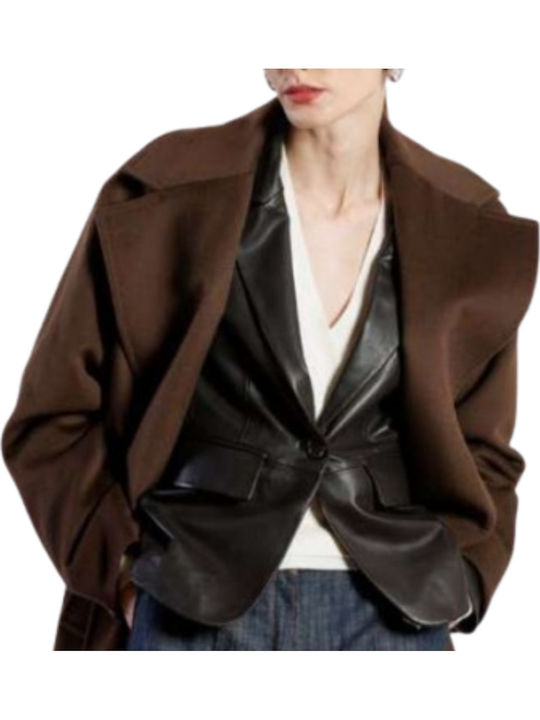 Diana Gallesi Женски Кожа Сако Leather Brown