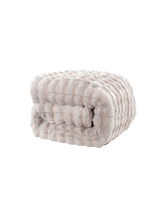 Kraft World Sherpa Blanket Super Double 220x240cm Beige MONICA-Beige