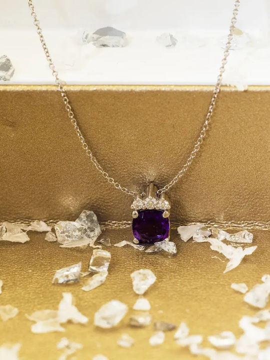 Колие от Бяло злато 18k