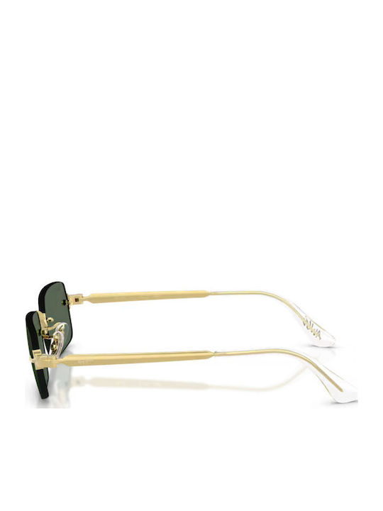 Ray Ban Unisex Sunglasses with Gold Metal Frame and Green Lens RB3928 001/71