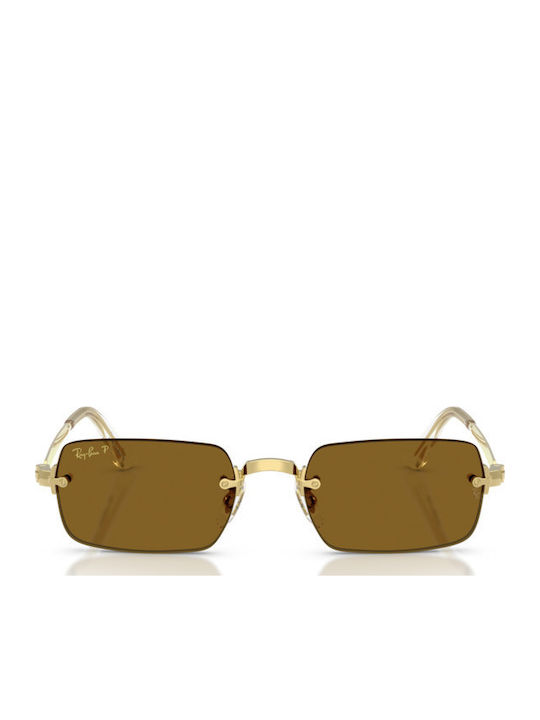 Ray Ban Unisex Sunglasses with Gold Metal Frame and Brown Lens RB3928 001/83