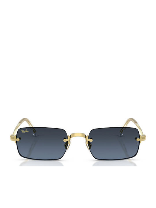 Ray Ban Unisex Sunglasses with Gold Metal Frame and Blue Gradient Lens RB3928 001/S2