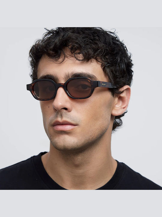 Meller Cumbi Male Sunglasses With Brown Horn-Rimmed Frame And Brown Lens CU-TUTGBROWN