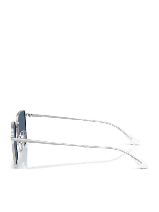 Ray Ban Unisex Sonnenbrille mit Silber Metall Gestell und Blau Spiegel Linse RB3782 003/80