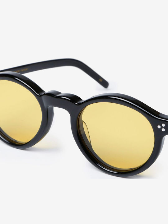 Projekt Produkt Unisex Sunglasses with Black Plastic Frame and Yellow Lens 498697