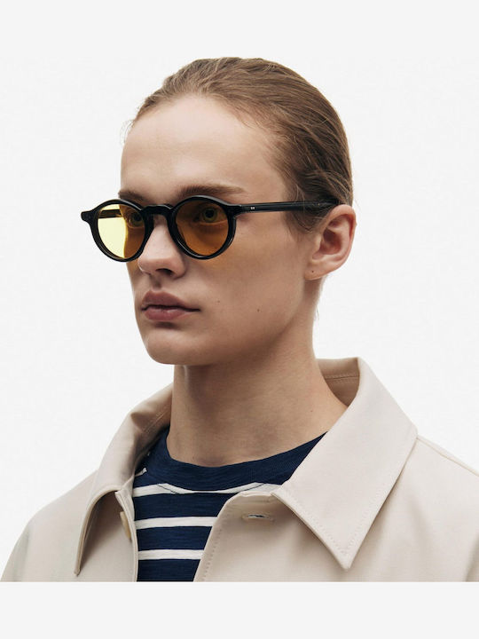 Projekt Produkt Unisex Sunglasses with Black Plastic Frame and Yellow Lens 498697