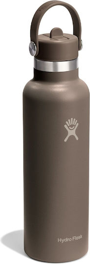 Hydro Flask Standard Mouth with Flex Straw Cap Μπουκάλι Θερμός Ανοξείδωτο 621ml Sandpiper με Καλαμάκι