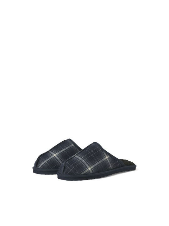 Men's Printed Heel Enclosed Slippers Blue