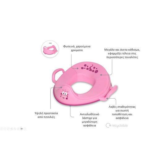 My Carry Potty Toddler Toilet Seat Pink with Handles