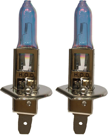 Auto Gs Λάμπες Αυτοκινήτου Hod Crystal H1 Αλογόνου Μπλε 12V 55W 2τμχ