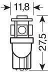 Lampa Lamps Car T10 / T5 LED Orange 24V 2pcs