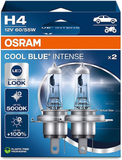 Osram Λάμπα Αυτοκινήτου & Μοτοσυκλέτας H4 Αλογόνου Μπλε 12V 55W