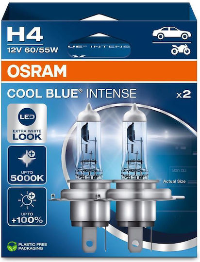 Osram Λάμπα Αυτοκινήτου & Μοτοσυκλέτας H4 Αλογόνου Μπλε 12V 55W