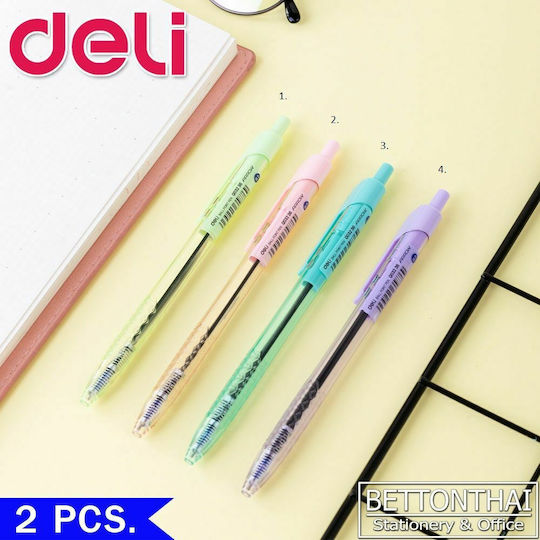 Deli Arrow Smooth Kugelschreiber Ballpoint 50 Stück Hellgrün