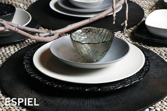 Espiel Ramos Dip Serving Bowl Round Glass Charcoal with Diameter 8cm