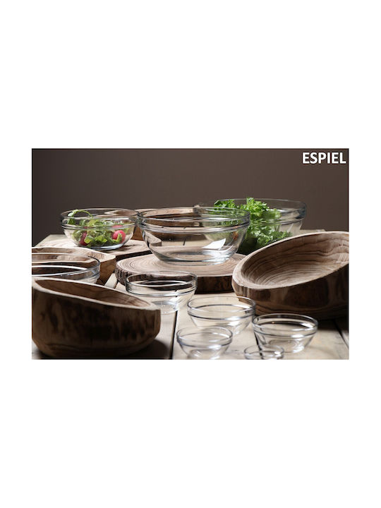 Espiel Chef Serving Bowl Round Glass Transparent with Diameter 10.5cm 24pcs