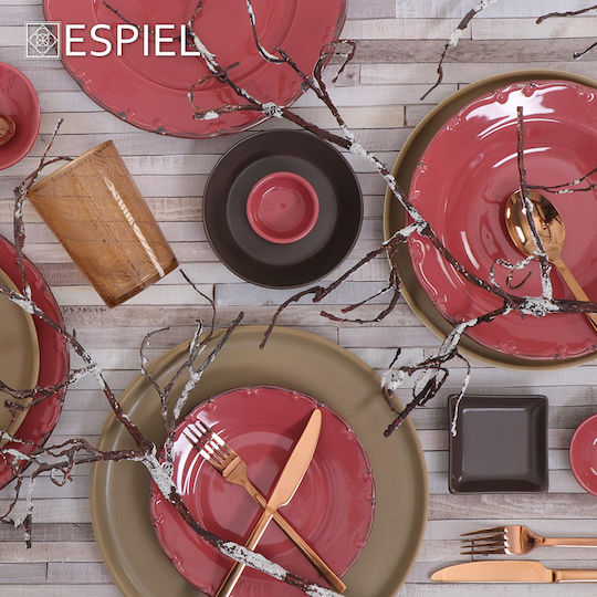 Espiel Serving Bowl Round Ceramic Coffee with Diameter 13.8cm