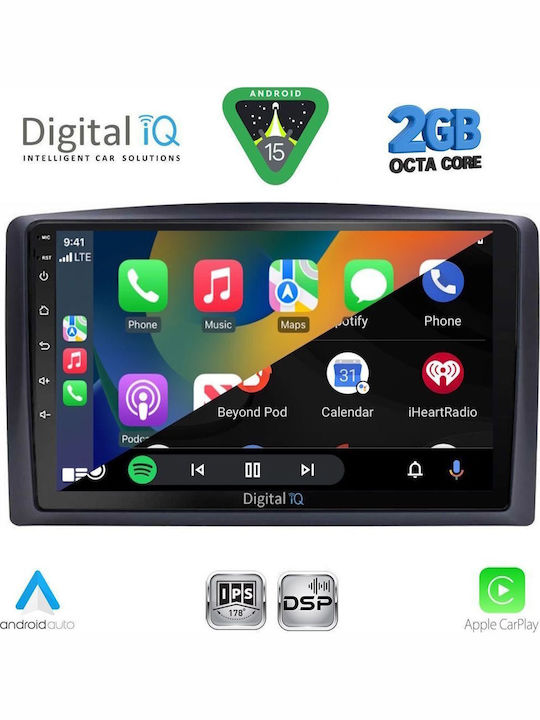 Digital IQ Car Audio System for Mercedes-Benz Vito / Viano 2015-2022 (Bluetooth/USB/AUX/WiFi/GPS/Apple-Carplay/Android-Auto) with Touch Screen 10"