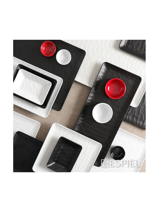 Espiel Wavy Μπωλ Σερβιρίσματος Οβάλ από Μελαμίνη Matte Black 14x10εκ. 6τμχ