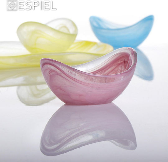 Espiel Atlas Serving Bowl Oval Glass Yellow 10x8cm 6pcs