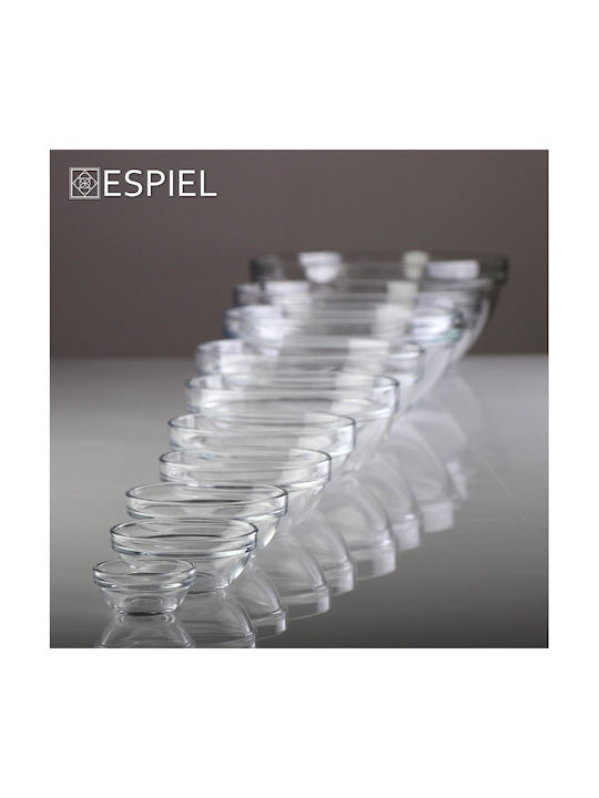 Espiel Chef Serving Bowl Round Glass Transparent with Diameter 10.5cm 24pcs