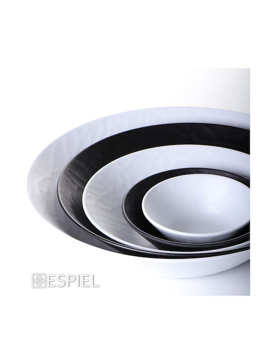 Espiel Wavy Serving Bowl Round made of Melamine Matte Black with Diameter 15cm